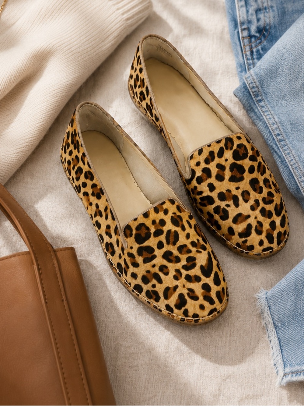 NEW Sole Society Leopard Cowhair Loafers 9.5 NWT | Animal Print Slip On Flats